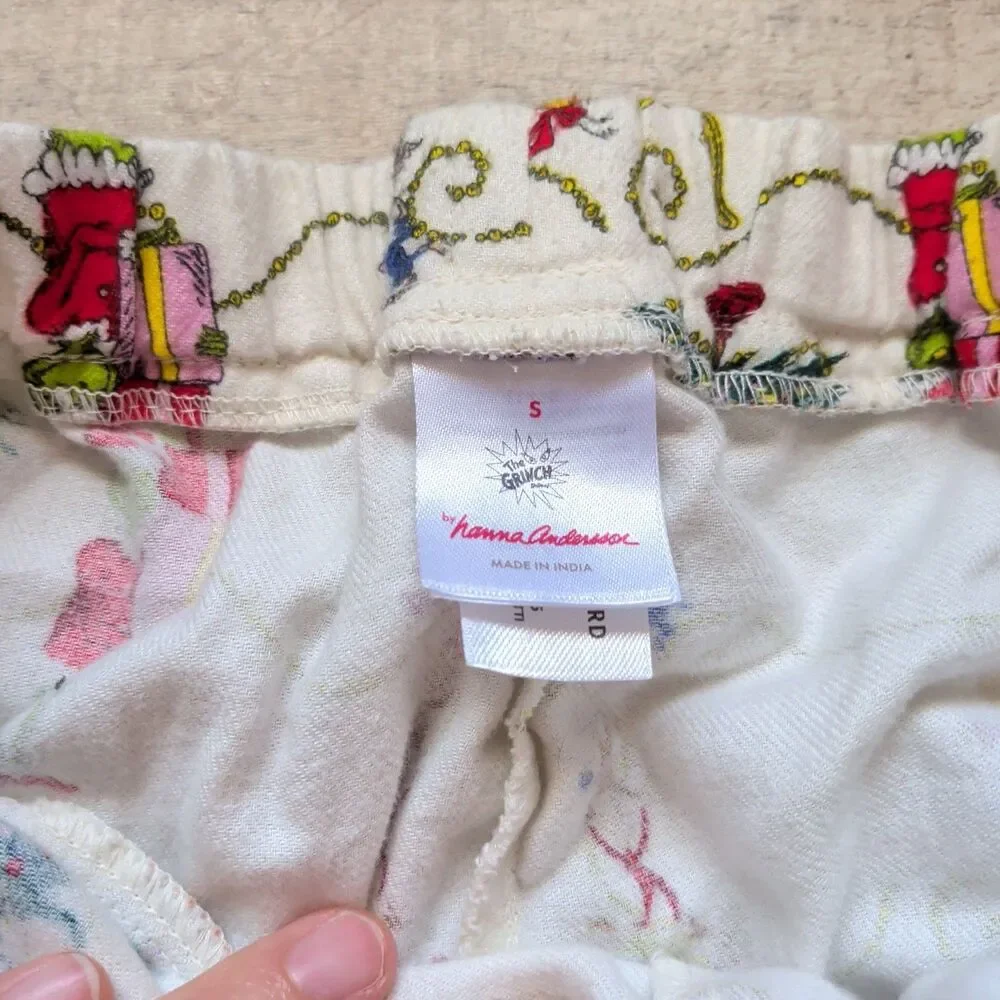 Hanna Andersson The Grinch Organic Cotton Adult Pajama Pants Christmas Holiday S